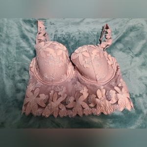Victoria's Secret Pink Floral Corset Top 34DD